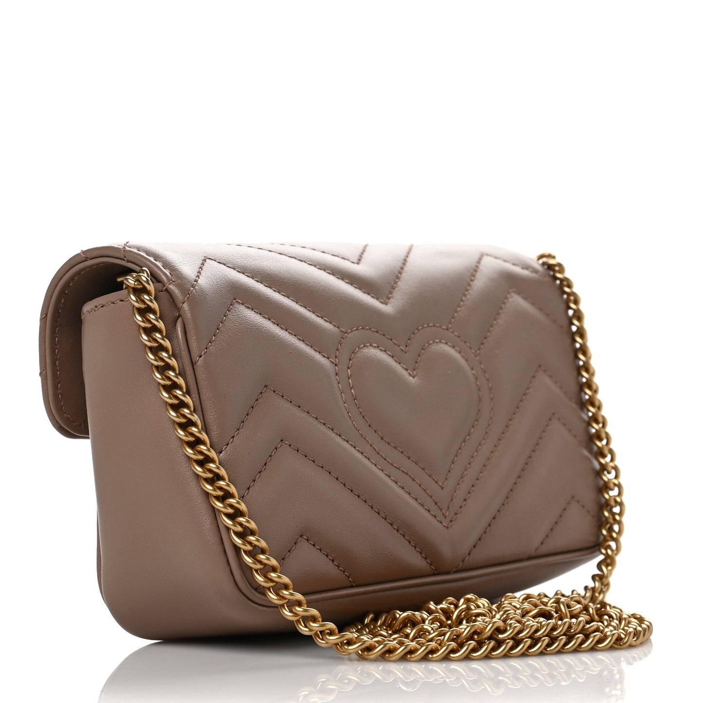 Calfskin Matelasse Super Mini GG Marmont Shoulder Bag Porcelain Rose