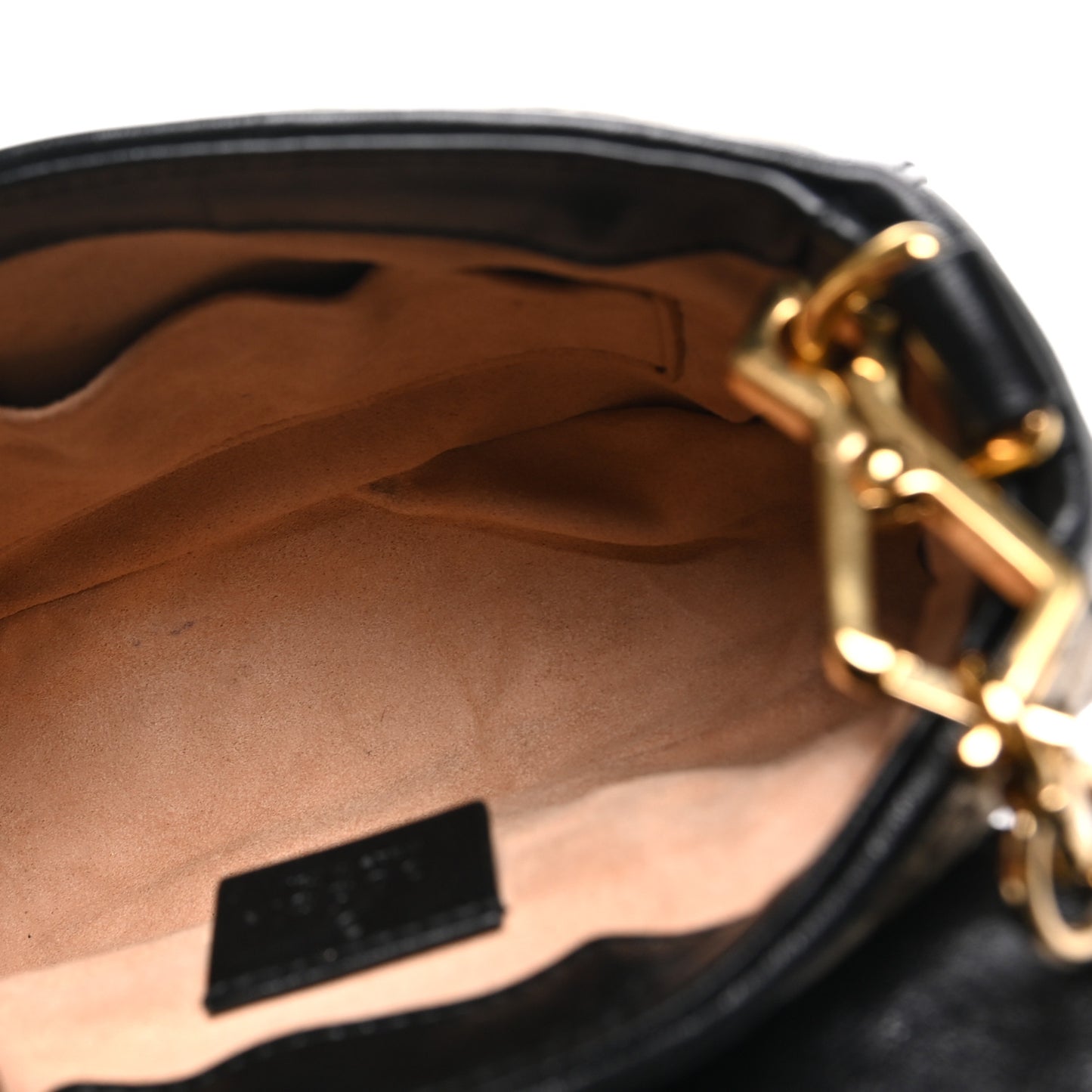 Monogram Azalea Calfskin Matelasse Diagonal Mini GG Marmont Top Handle Shoulder Bag Beige Ebony Black