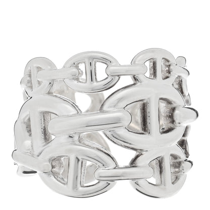 Hermes Sterling Silver GM Chaine d'Ancre Enchainee Band Ring 55 7.25 1 of 5
