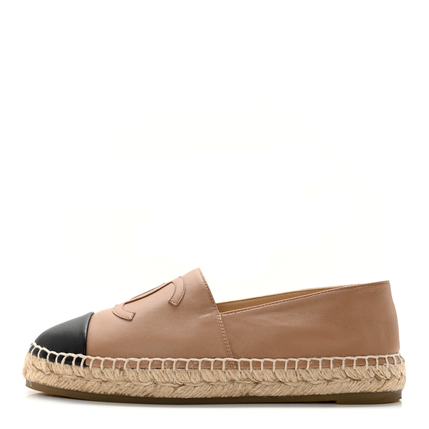 Lambskin CC Espadrilles 38 Beige Black