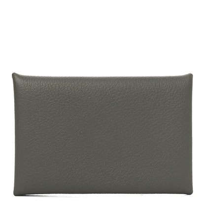 Hermes Evercolor Calvi Card Case Gris Meyer 1 of 8