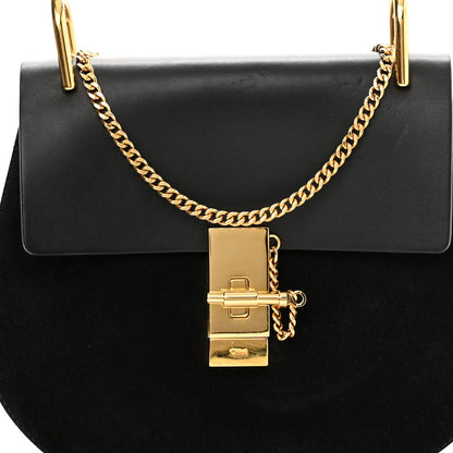 Chloe Suede Smooth Calfskin Drew Shoulder Bag Black 8 of 10
