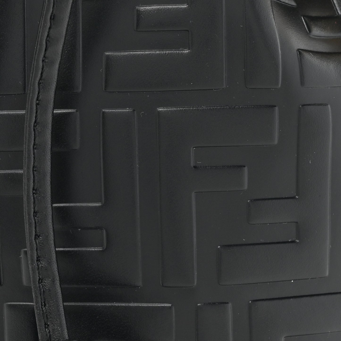 Vitello Liberty F is Fendi FF 1974 Embossed Mini Mon Tresor Bucket Bag Black