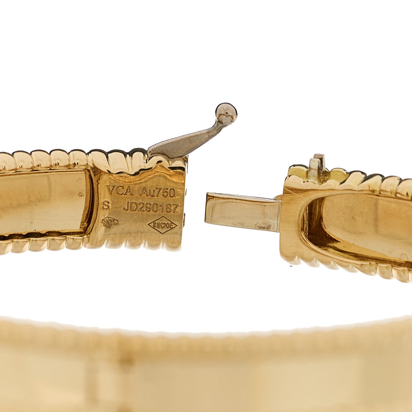 Van Cleef & Arpels 18K Yellow Gold Perlee Signature Bangle Bracelet S 3 of 3