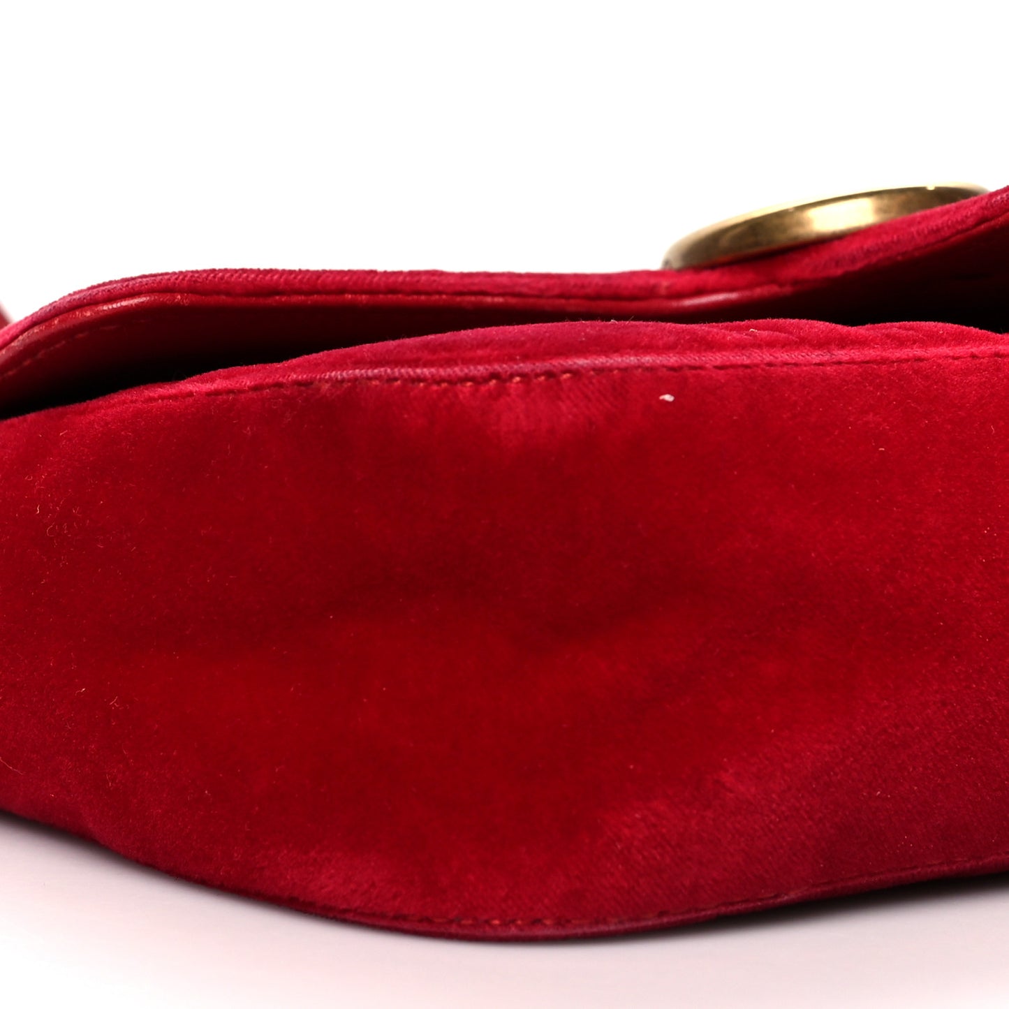 Velvet Matelasse Mini GG Marmont Shoulder Bag Hibiscus Red
