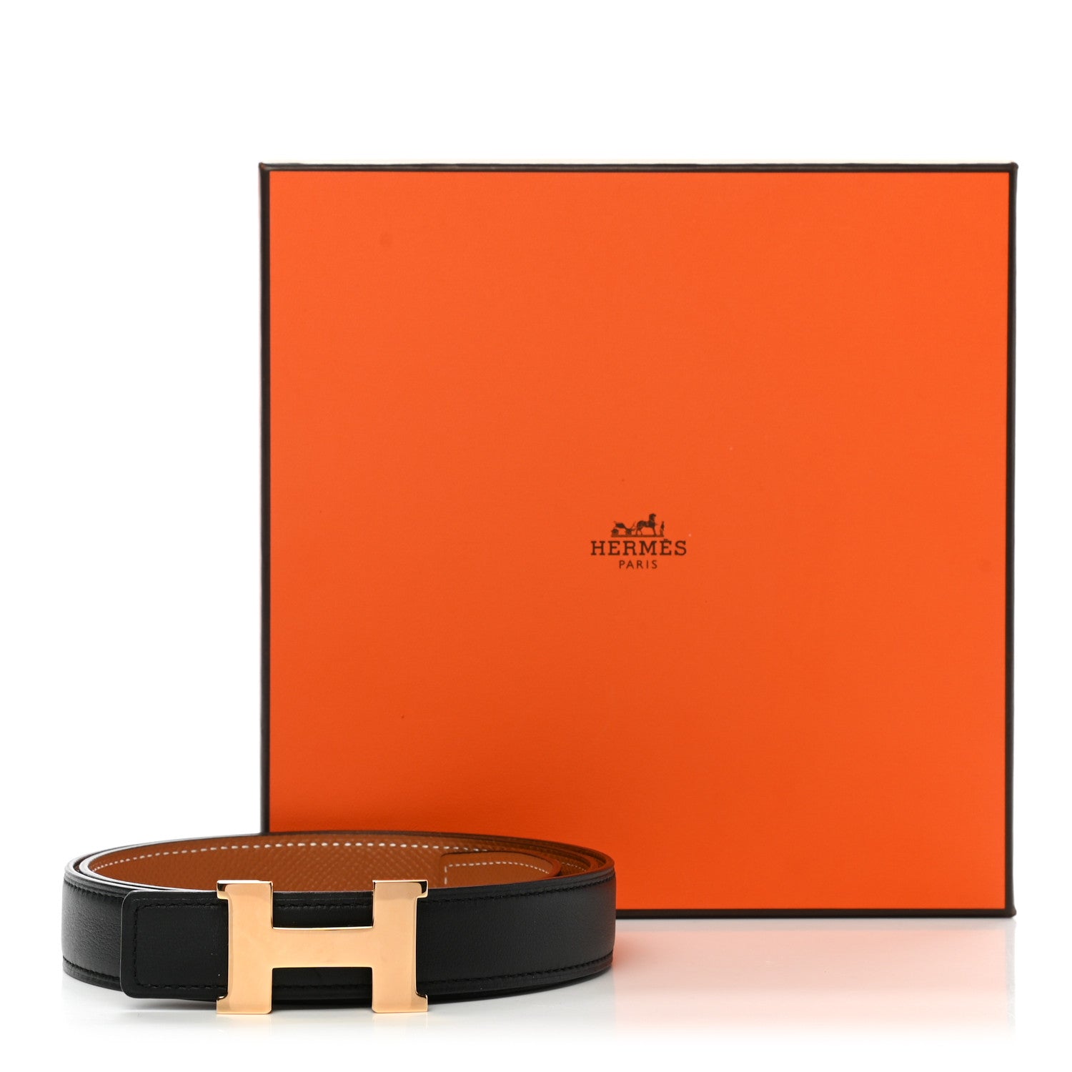 Hermes Swift Epsom 24mm Mini Constance H Belt 80 Black Gold 6 of 6