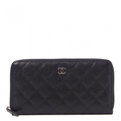 Chanel Caviar Quilted Large Gusset Zip Around Wallet Black 1 of 11