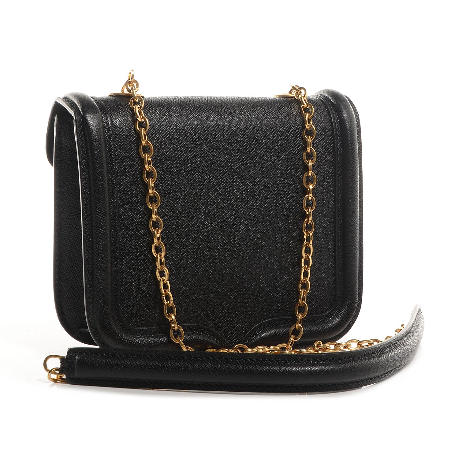 Alexander McQueen Grain Calfskin Mini Heroine Chain Satchel Black 3 of 9