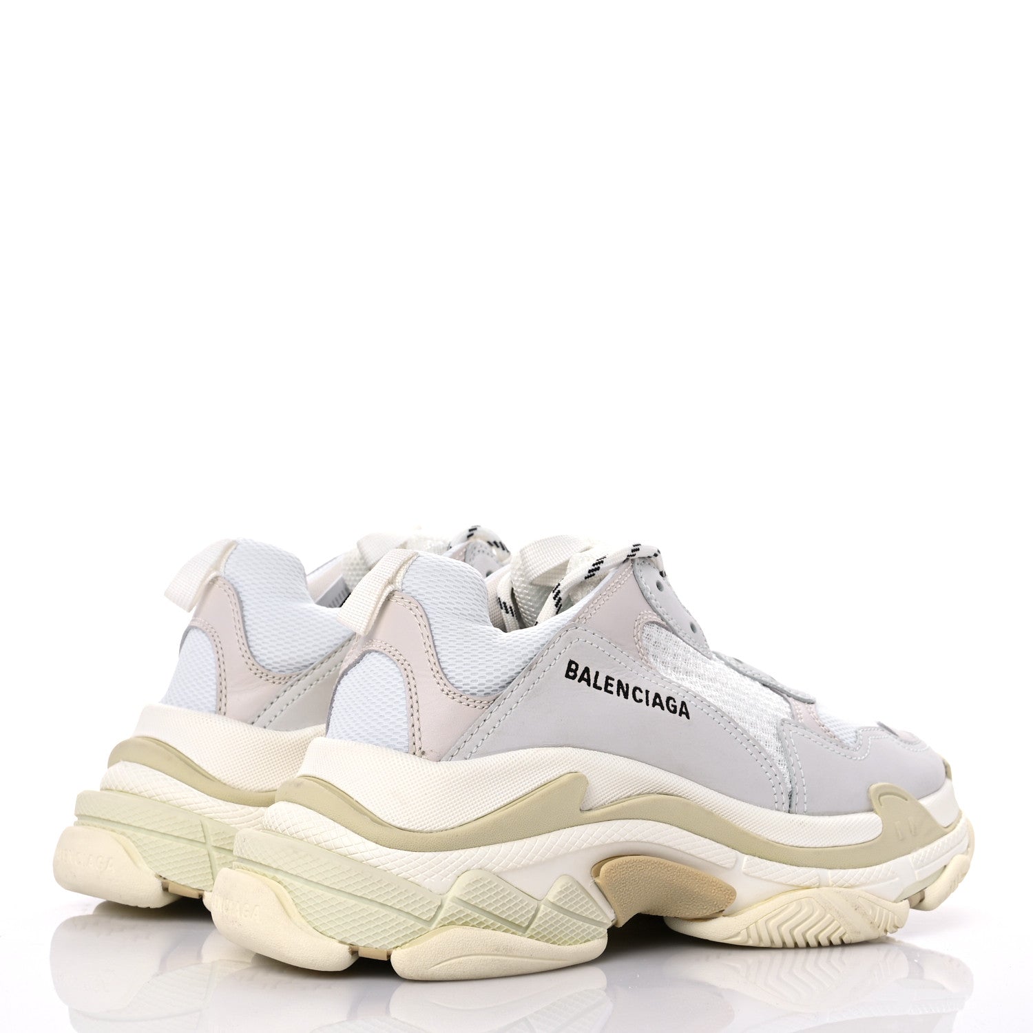 Balenciaga Fabric Mesh Womens Triple S Sneakers 40 White 4 of 12