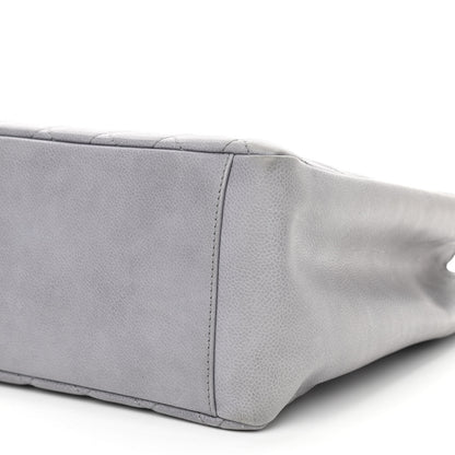 Chanel Caviar Quilted Grand Shopping Tote GST Light Grey 6 of 12