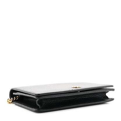 Gucci Calfskin Mini GG Marmont Chain Wallet Black 4 of 10