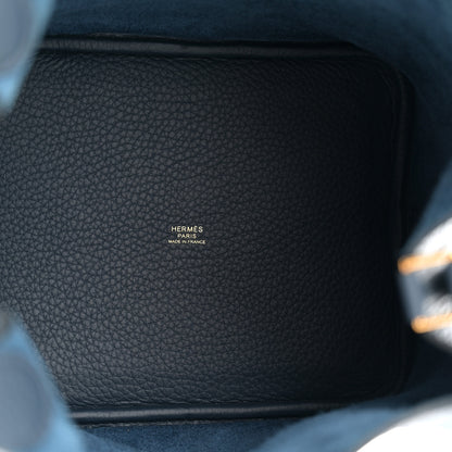Hermes Taurillon Clemence Picotin Lock 22 MM Bleu De Prusse 5 of 11