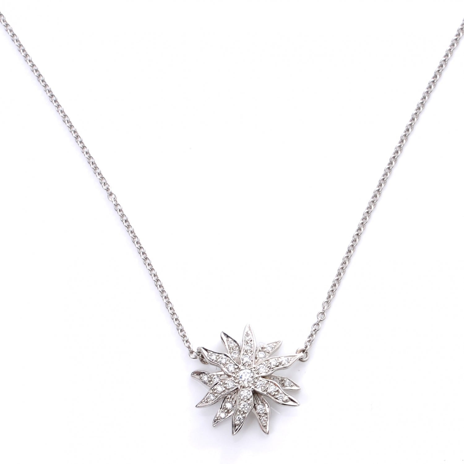 Tiffany Platinum Diamond Starburst Pendant Necklace 1 of 5