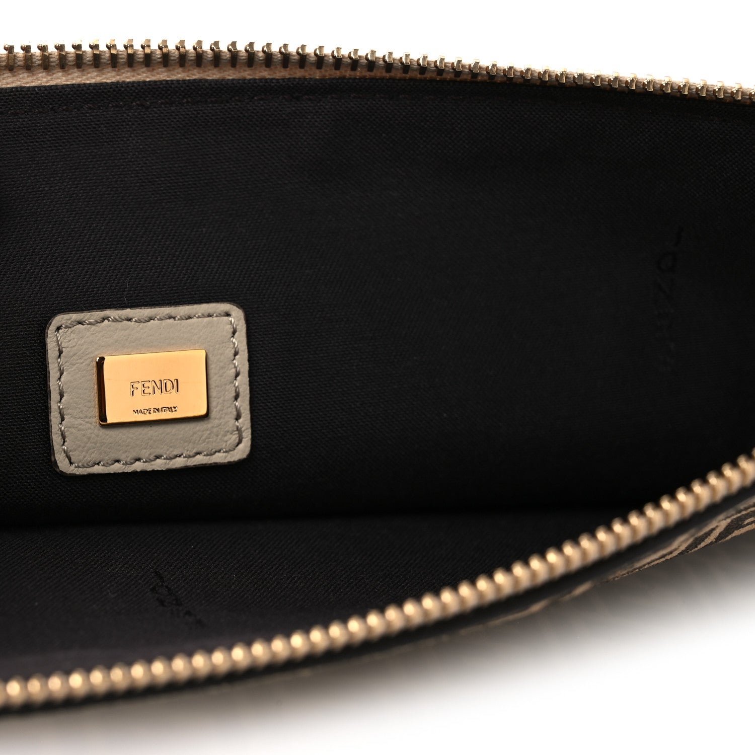 Fendi Suede Vitello Grace Micro FF Large Flat Pouch Nude Spring Maya 6 of 10