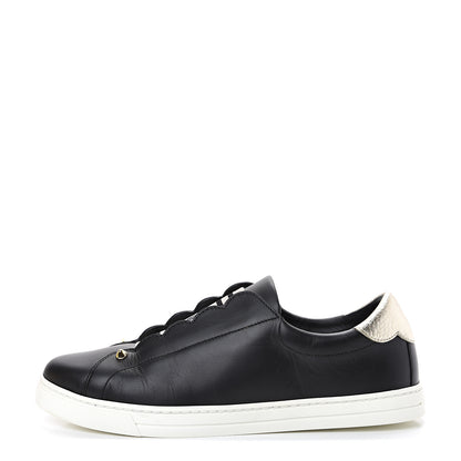 Fendi Vitello Lurex Rockoclick Slip On Sneakers 39.5 Black Gold 1 of 9