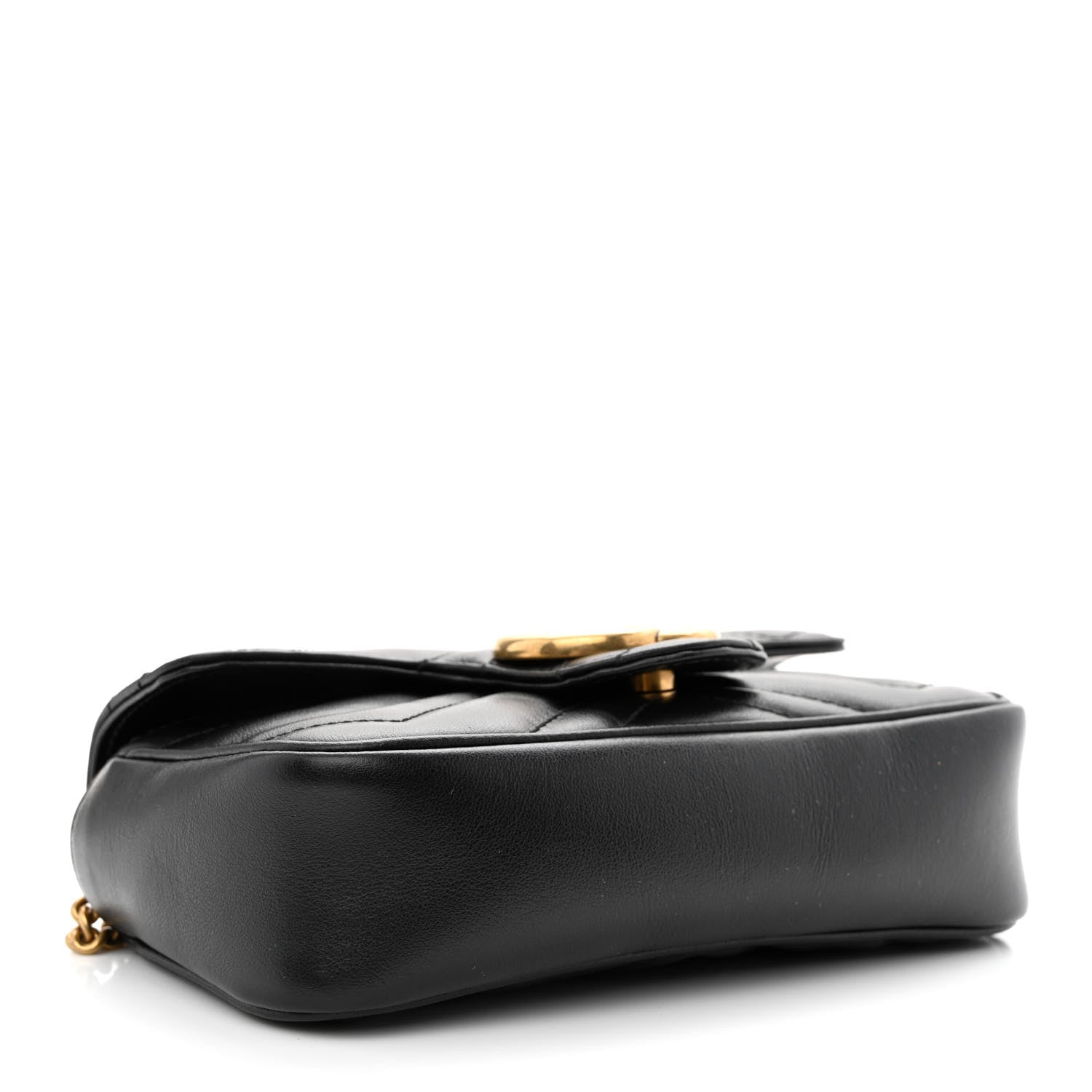 Gucci Calfskin Matelasse Super Mini GG Marmont Shoulder Bag Black 4 of 11