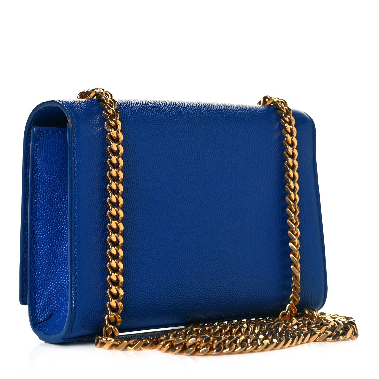Saint Laurent Grain De Poudre Small Classic Monogram Kate Satchel Royal Blue 3 of 9