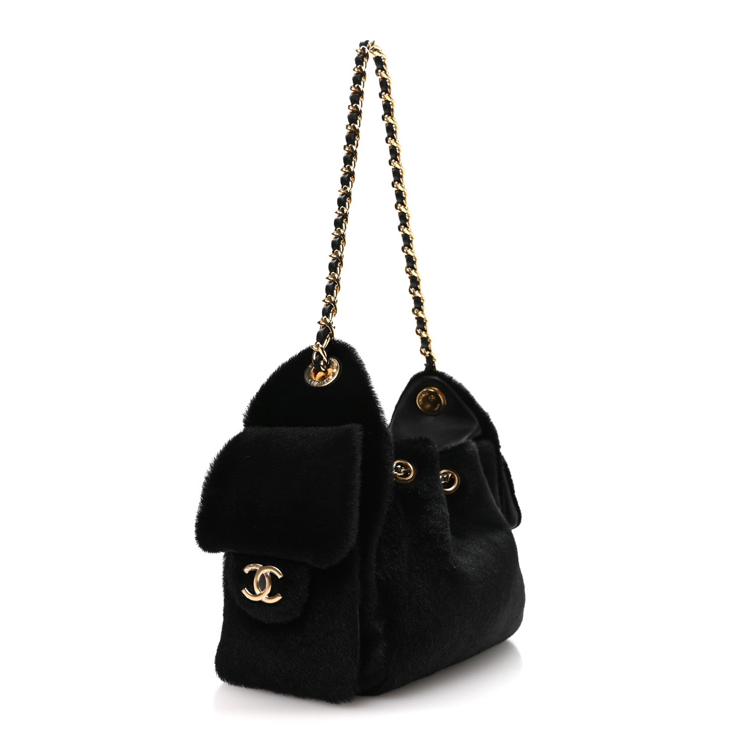 Chanel Pony Hair Mini Chanel 25 Handbag Black 3 of 11