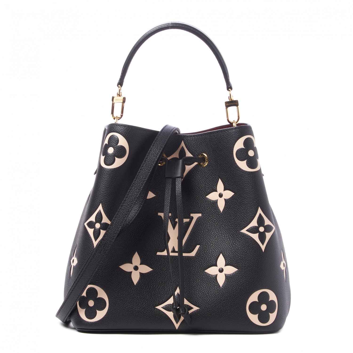 Louis Vuitton Empreinte Monogram Giant Neonoe MM Black Beige 2 of 9