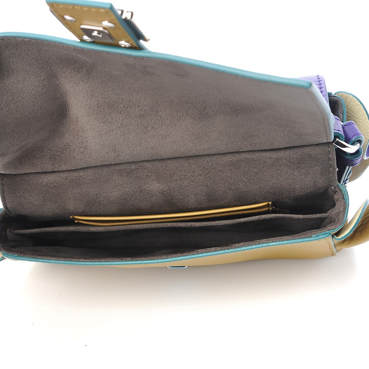 Vitello Dolce Waves Tri-Color Micro Double Baguette Purple Banana Mostarda