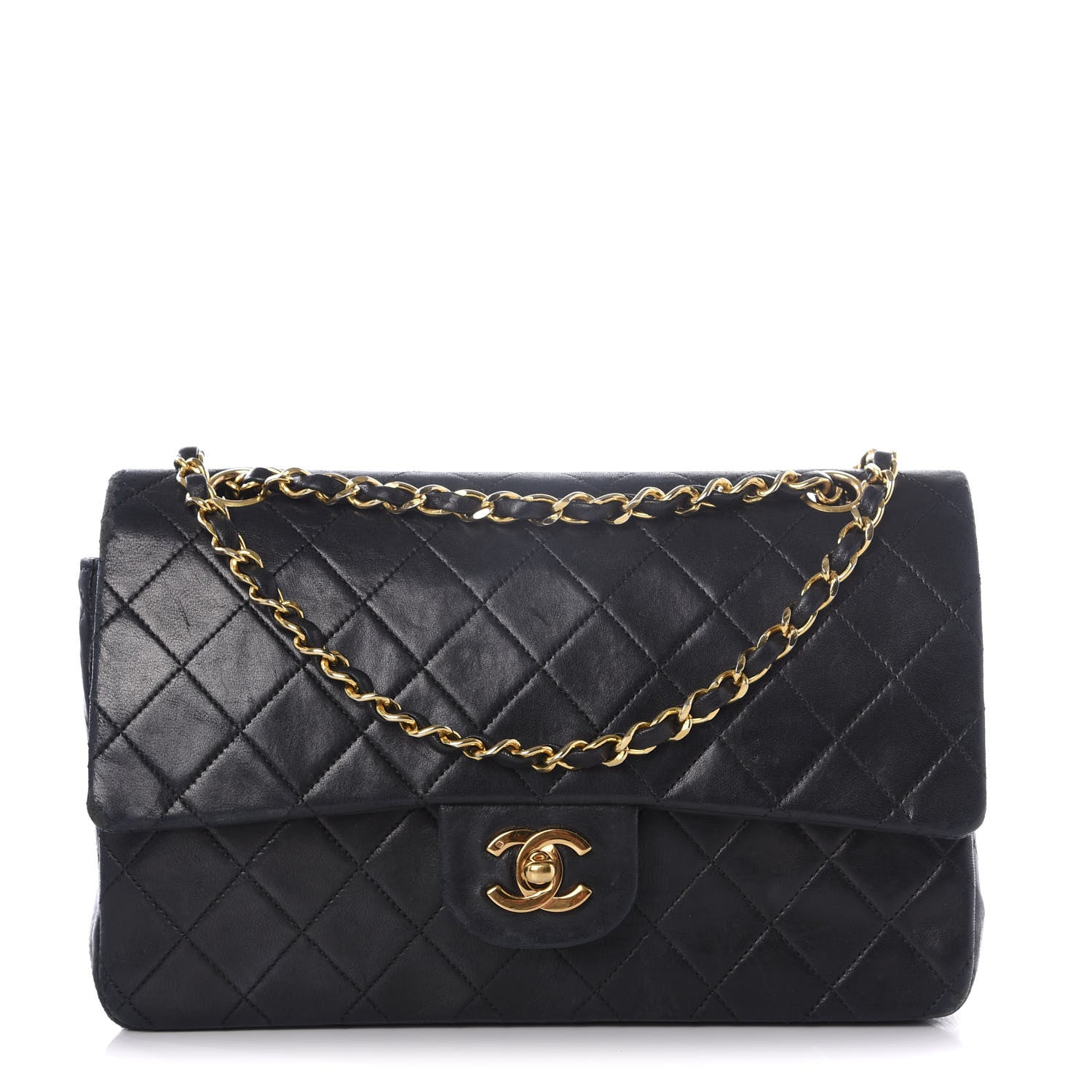Chanel Lambskin Quilted Medium Double Flap Black 1 of 12