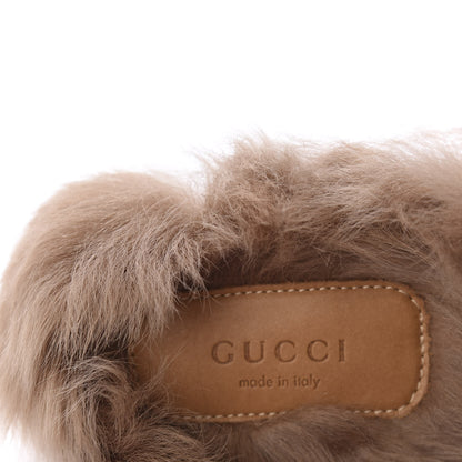 Gucci Betis Glamour Calfskin Fur Womens Princetown Slippers 36 Hibiscus Red Naturale 8 of 10