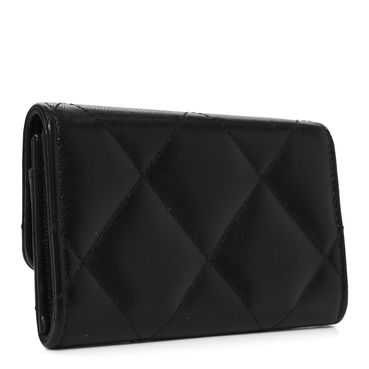Chanel Lambskin Quilted Chanel 19 Flap Card Holder Black 3 of 8