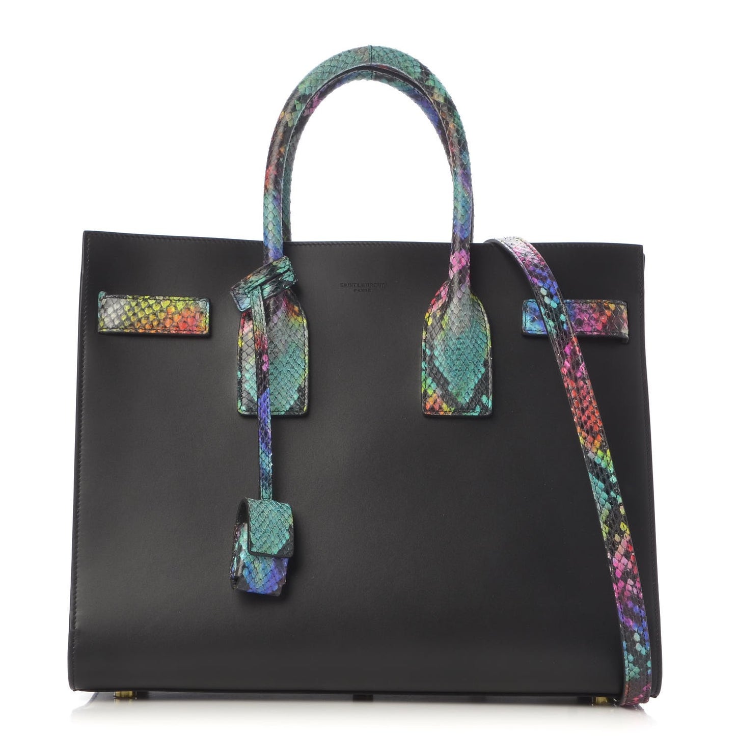 Calfskin Embossed Python Small Sac De Jour Black Multicolor