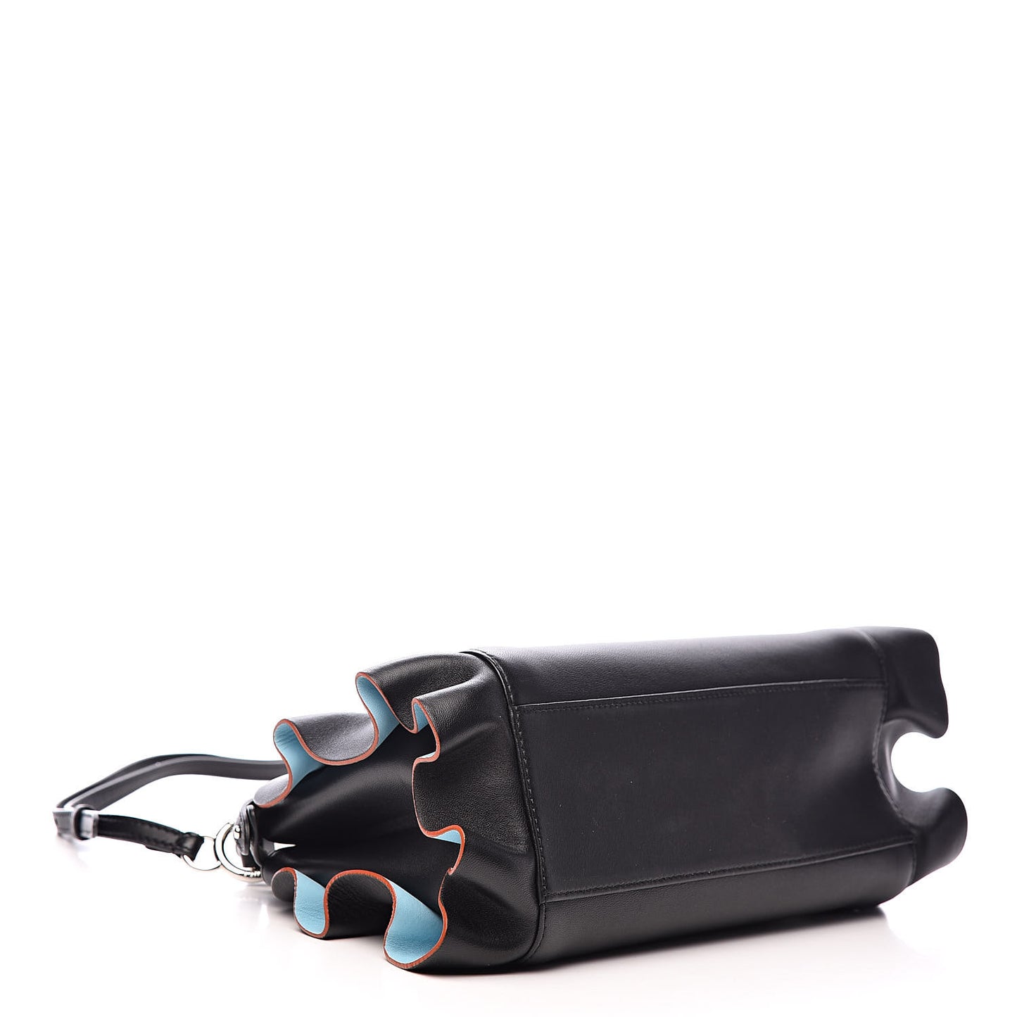 Nappa Waves Bi-Color Mini Peekaboo Iconic Satchel Black Turchese