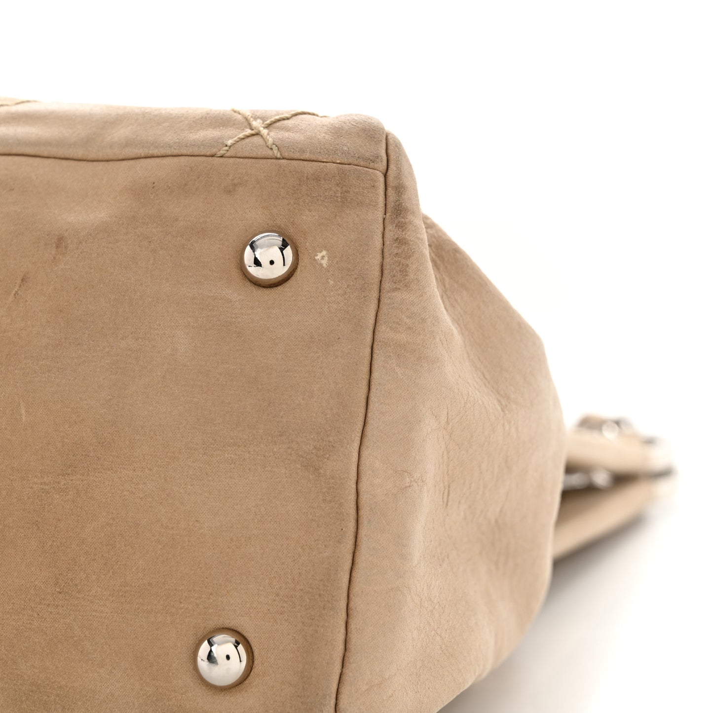 Iridescent Calfskin Small Sea Hit Tote Beige