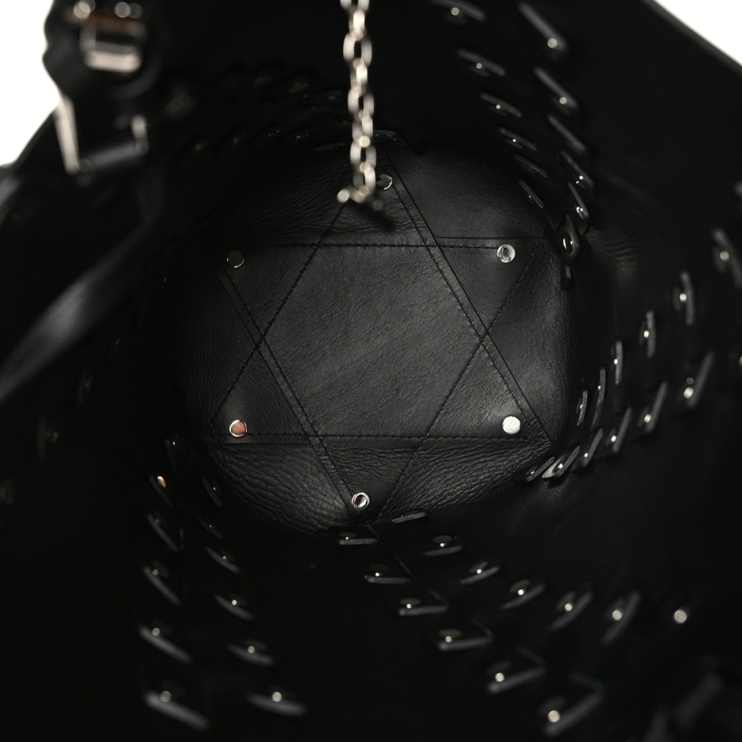 Proenza Schouler Calfskin Medium Studded Hex Bucket Black 5 of 8