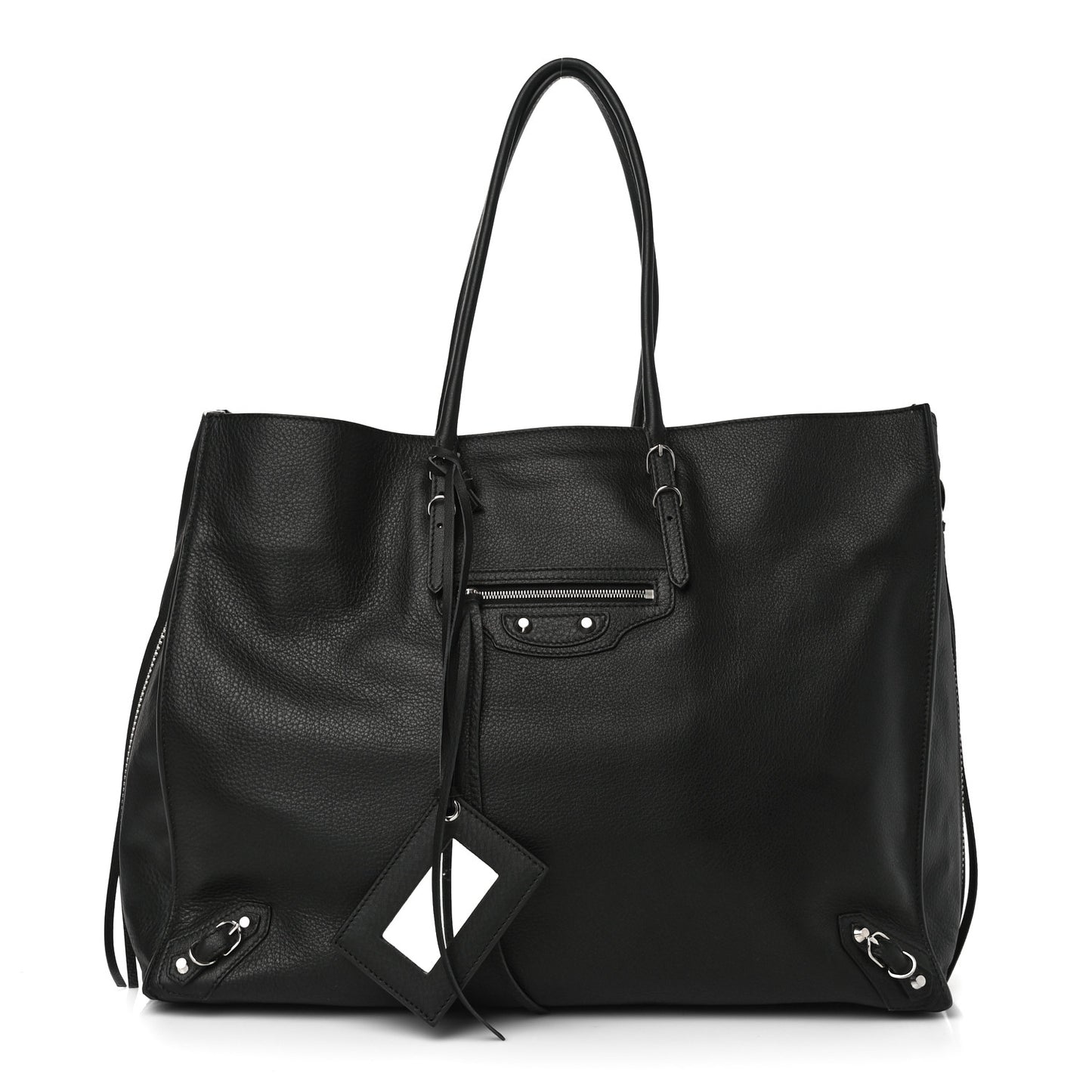 Supple Calfskin Papier A4 Zip Around Tote Black