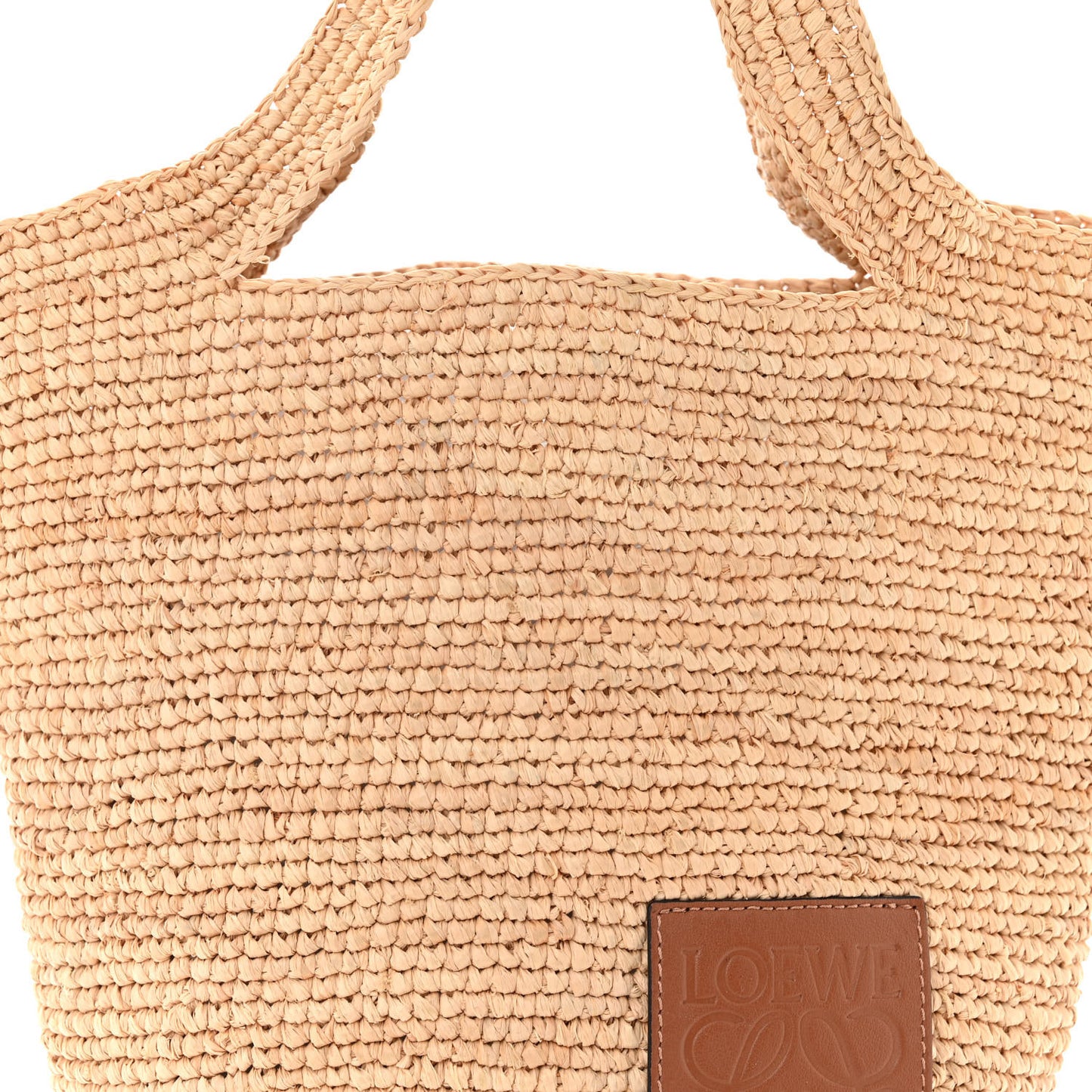 Raffia Mini Slit Tote Bag Natural Tan