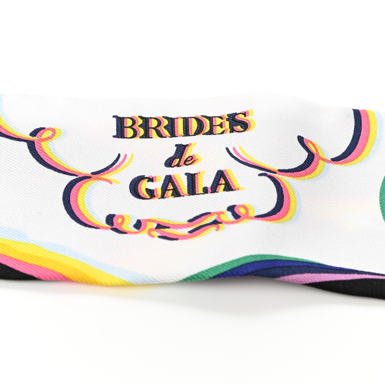 Hermes Silk Brides De Gala Shadow Twilly Black Jaune Multicolor 2 of 5