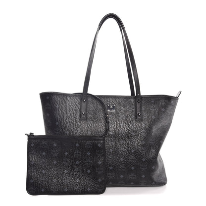 MCM Visetos Large Anya Shopper Tote Black 1 of 8
