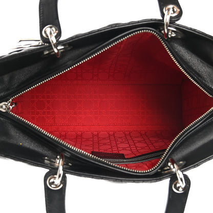 Christian Dior Lambskin Cannage Large Lady Dior Black 5 of 11