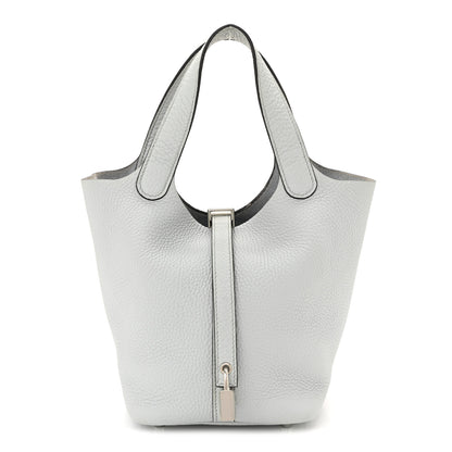 Hermes Taurillon Clemence Picotin Lock 18 PM Bleu Pale 1 of 12