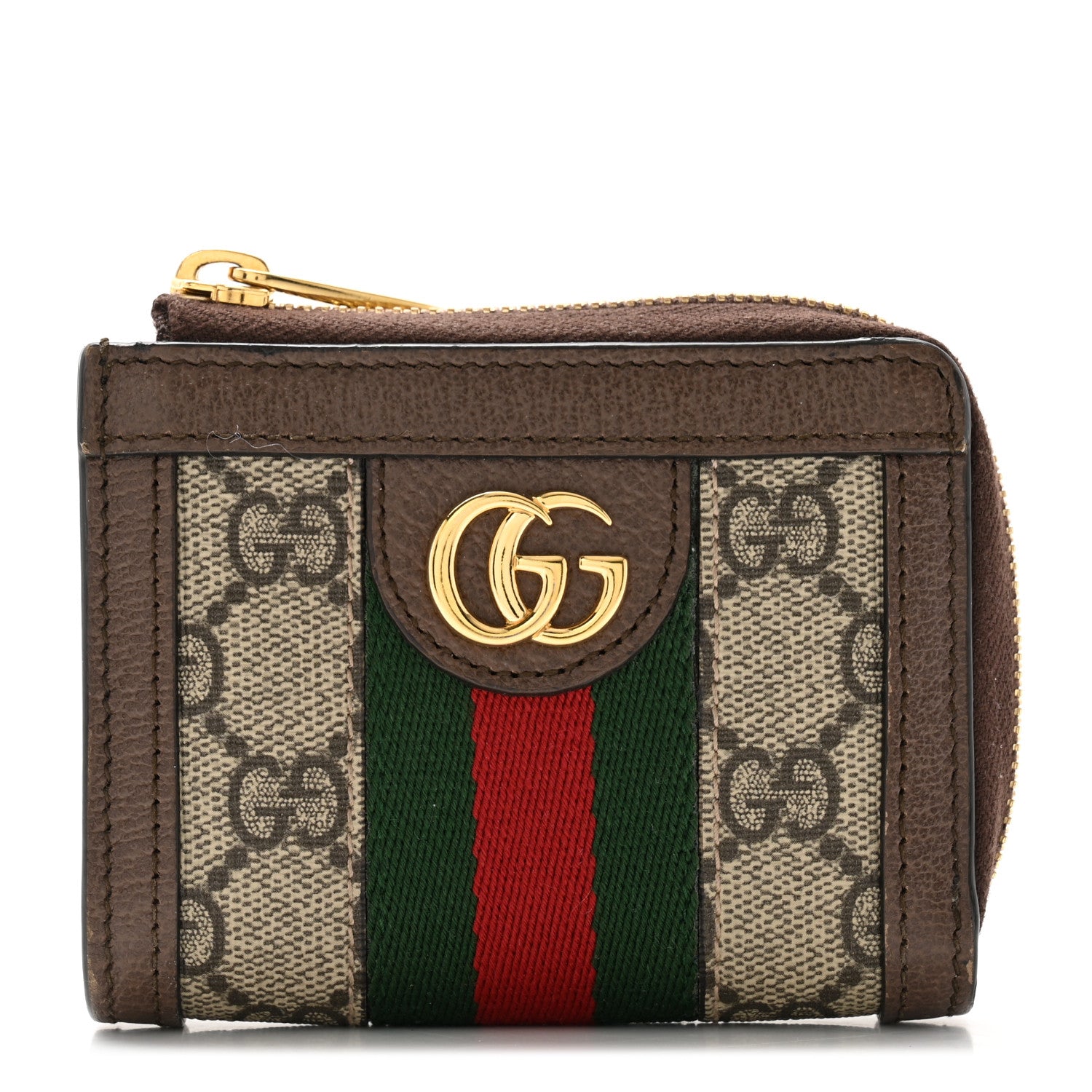 Gucci GG Supreme Monogram Web Ophidia Zip Wallet Beige New Acero 1 of 10