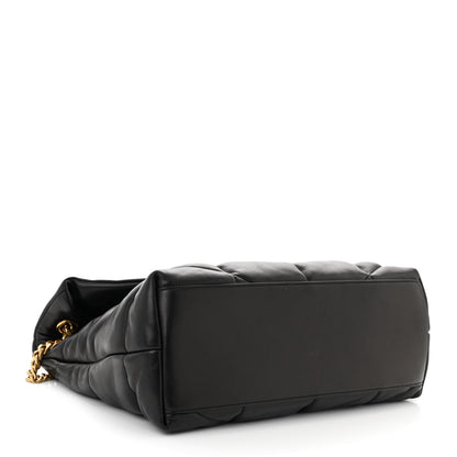 Saint Laurent Lambskin Quilted Medium Loulou Puffer Monogram Chain Satchel Black 4 of 11