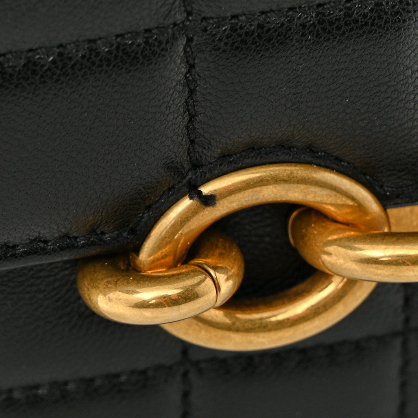 Lambskin Carre Quilted Le Maillon Satchel Black