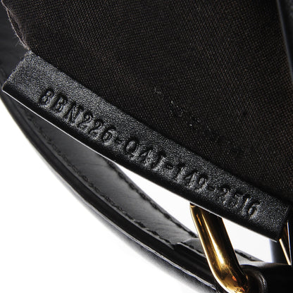Fendi Vitello Morgan Fabric Jacquard Pequin Medium Peekaboo Iconic Satchel Black Tobacco 6 of 11