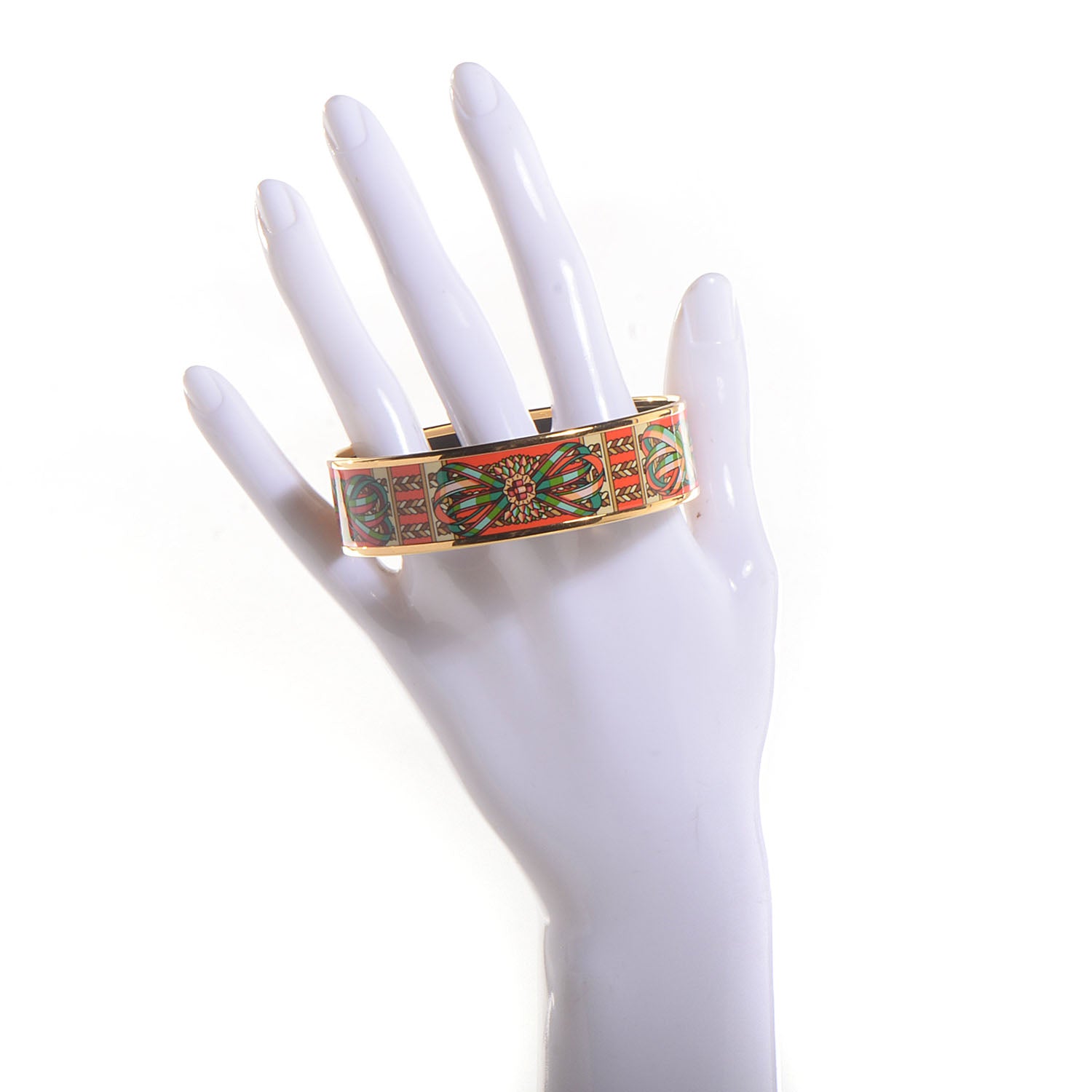 Hermes Enamel Printed Wide Rubans du Cheval Bracelet 65 2 of 6