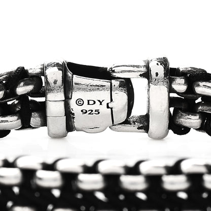 David Yurman Sterling Silver Woven Box Chain Bracelet Black 4 of 4