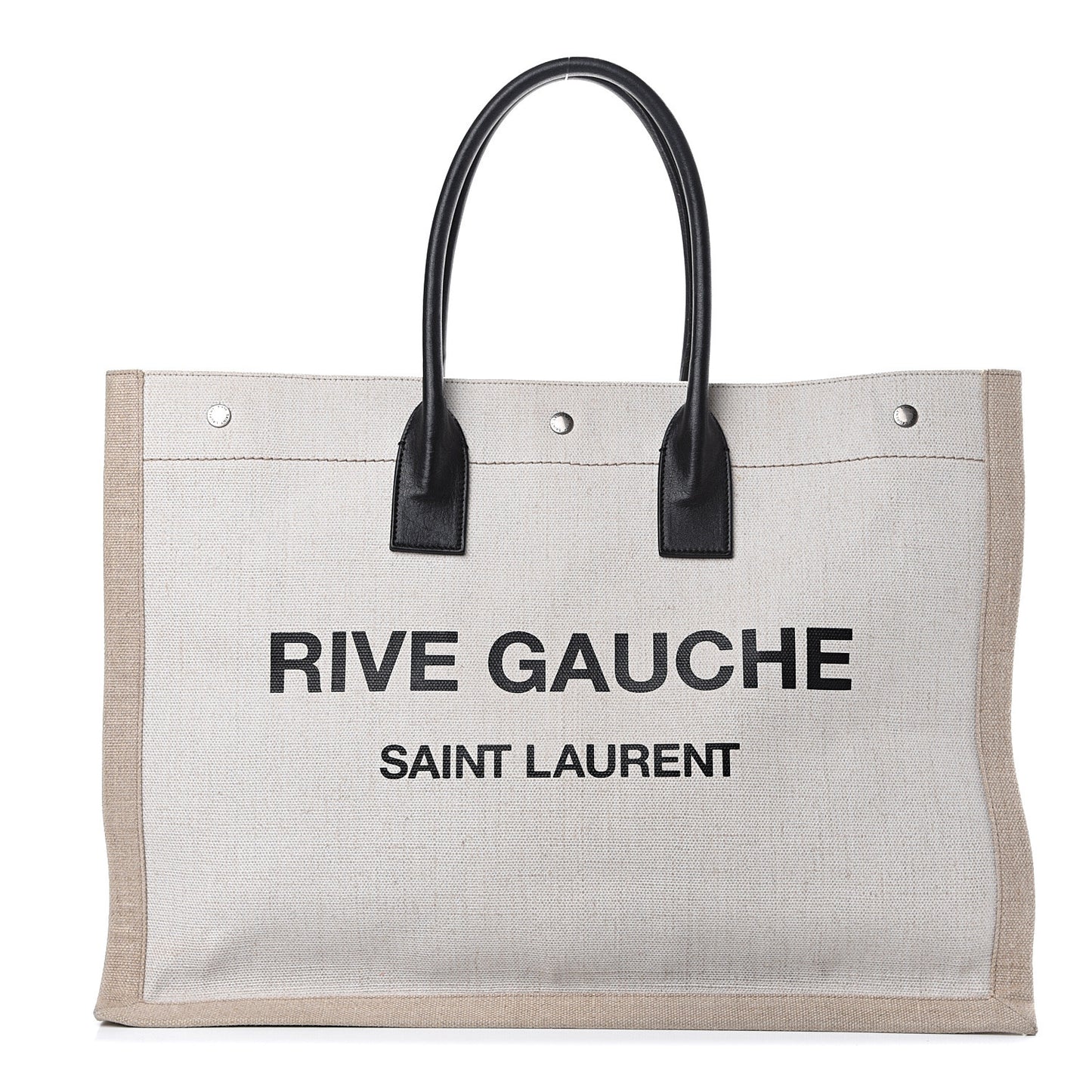 Linen Calfskin Rive Gauche Tote Optic White