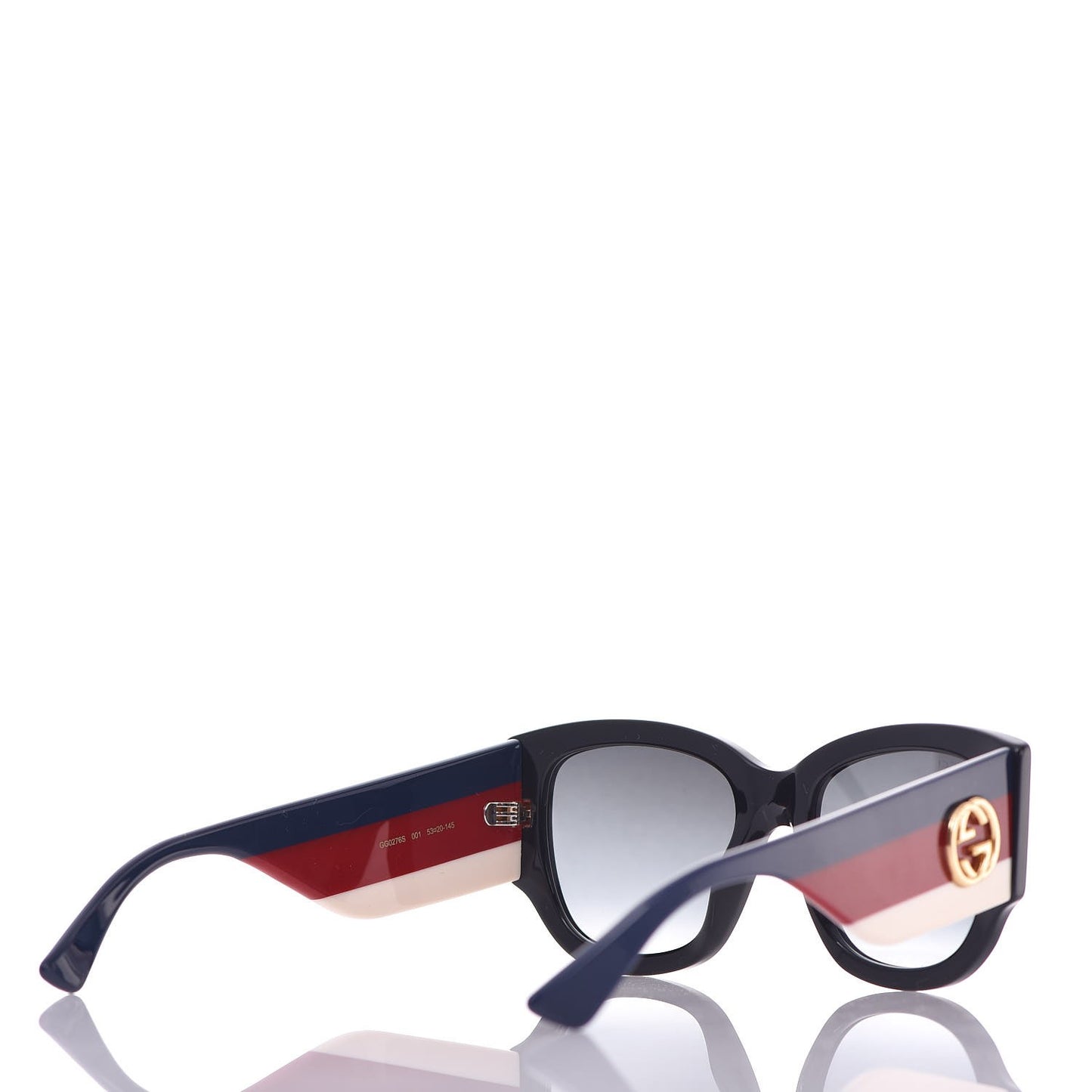 Acetate Oversized Rectangle Frame Web Sunglasses GG 0276S Black