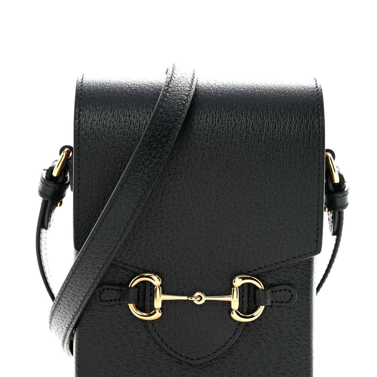 Dollar Calfskin Vertical Horsebit 1955 Crossbody Bag Black