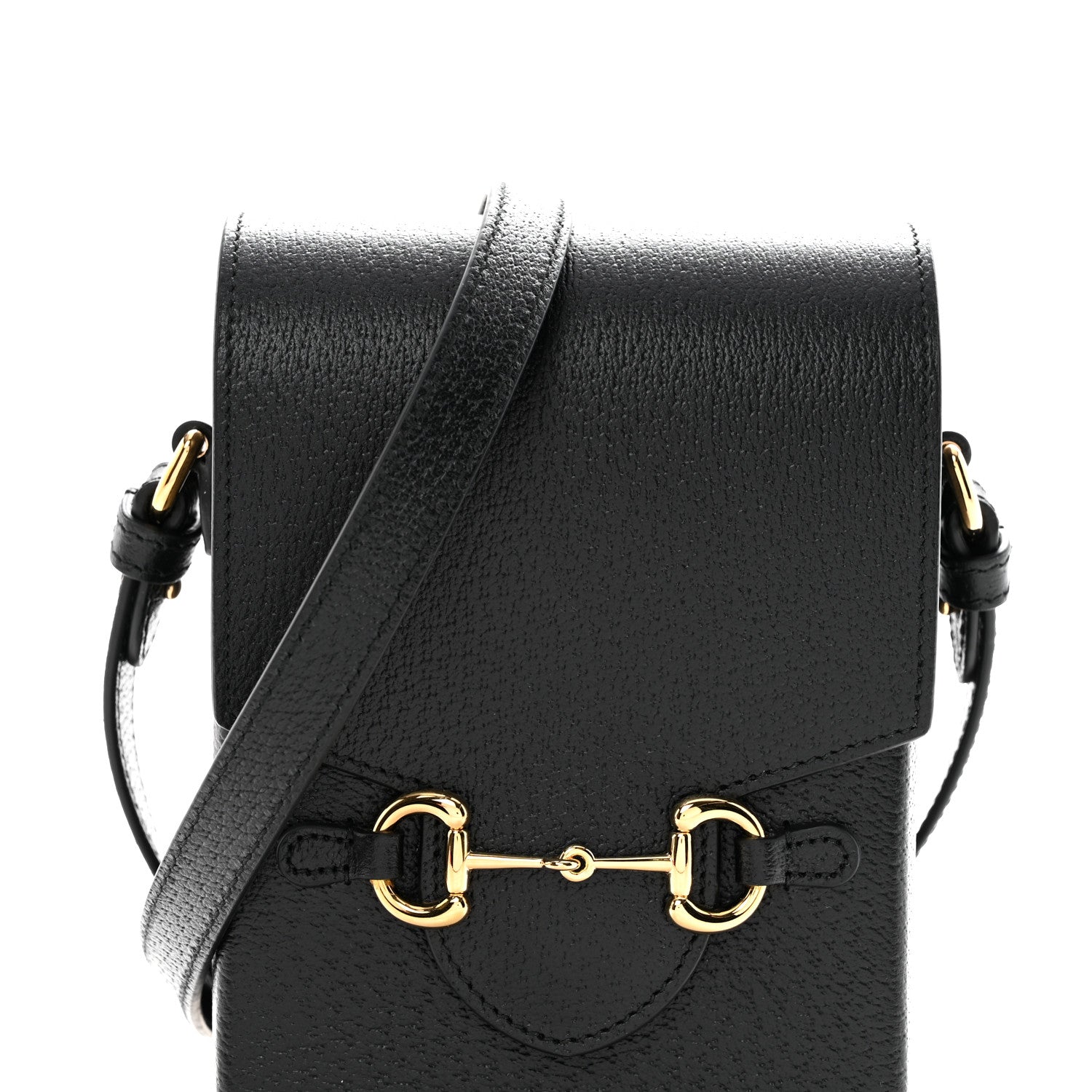 Gucci Dollar Calfskin Vertical Horsebit 1955 Crossbody Bag Black 8 of 11