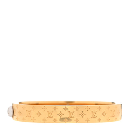 Louis Vuitton Brass Monogram Nanogram Cuff S Gold 1 of 4