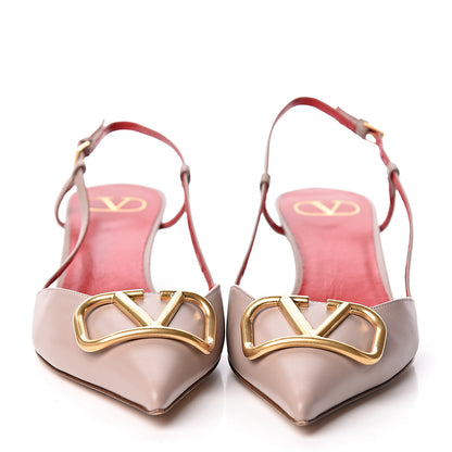 Valentino Garavani Calfskin Vlogo Slingback 40mm Pumps 40 Poudre 2 of 10