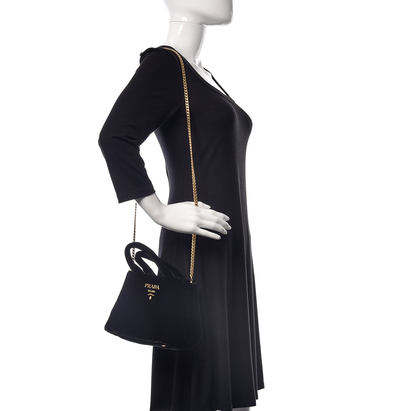 Velvet Crossbody Tote Bag Black